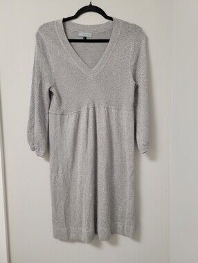 Red Herring Metallic Silver Sweater Dress Size 12